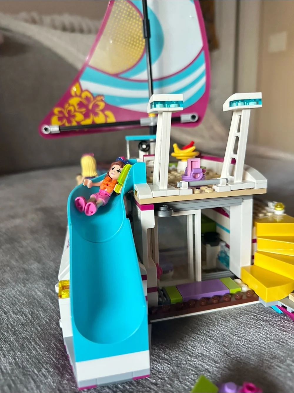 LEGO Friends 41317 Sunshine Catamaran Sailboat Retired Playset with Figures